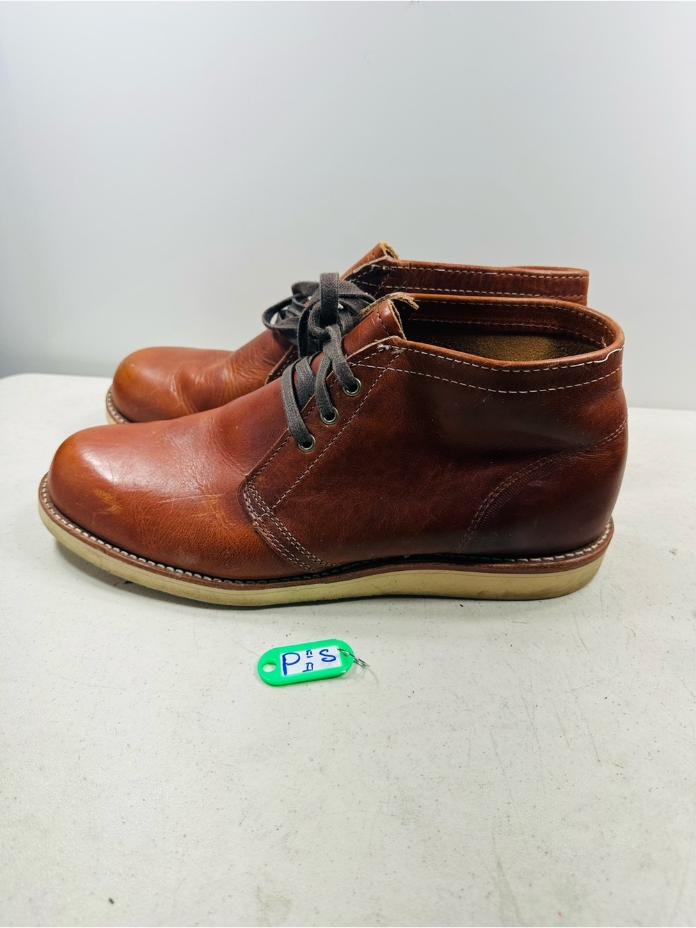 Chippewa Chukka Boots Brown Leather Vibram Soles - Size 13E Wide - Made in USA